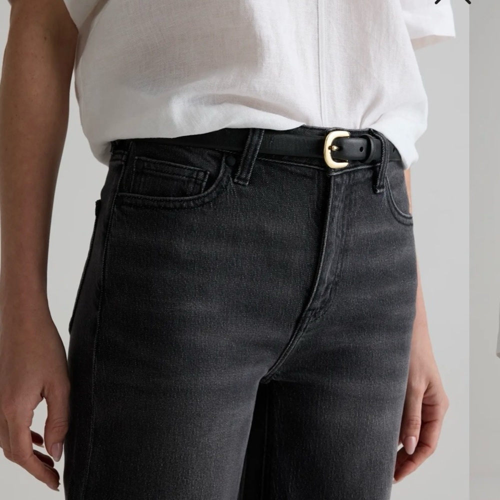 Quince Charcoal Bella Stretch Relaxed Straight Jeans